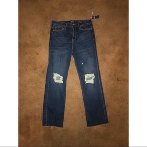 Hollister high rise crop slim straight jeans